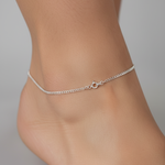 Slim Chain Anklet – 925 Sterling Silver – Minimal Everyday Wear (10 Inch)(2.610g)