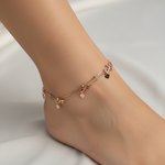 Rose Gold Evil Eye Anklet – Multi Charm Design – Adjustable Trendy Anklet – 10.60g