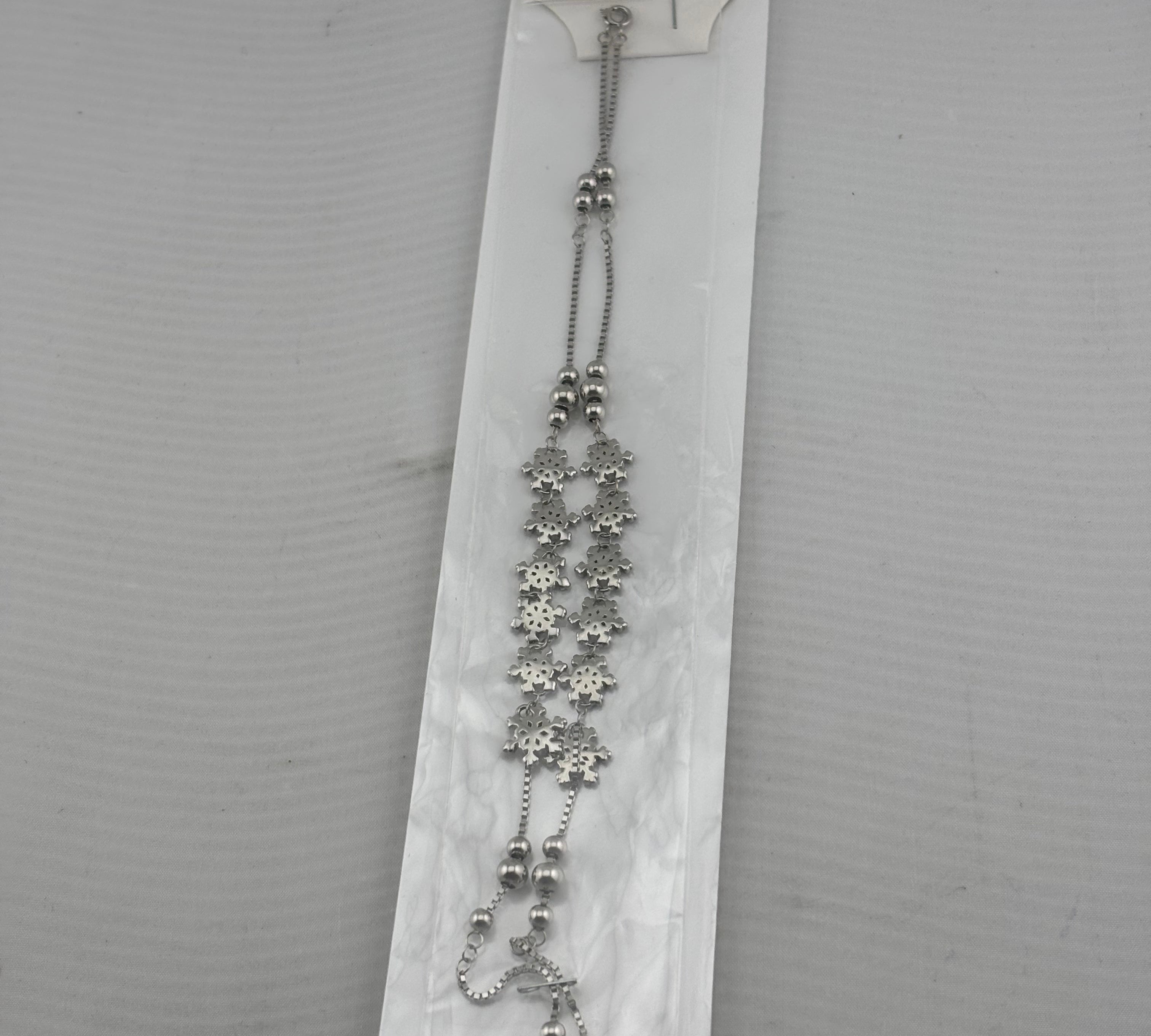 Floral Drop Anklet – 925 Sterling Silver – Heavy Statement Design – 16g