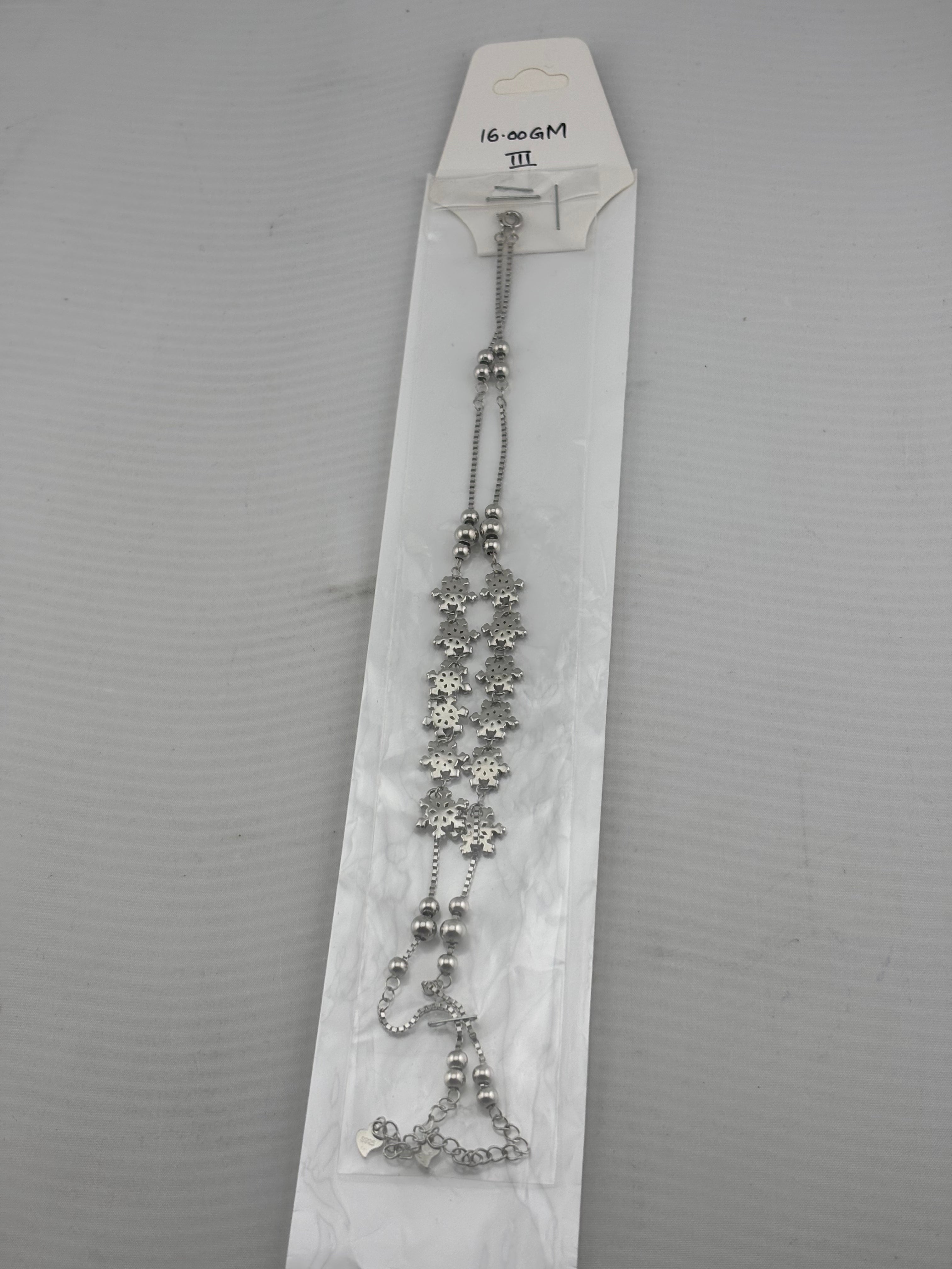 Floral Drop Anklet – 925 Sterling Silver – Heavy Statement Design – 16g