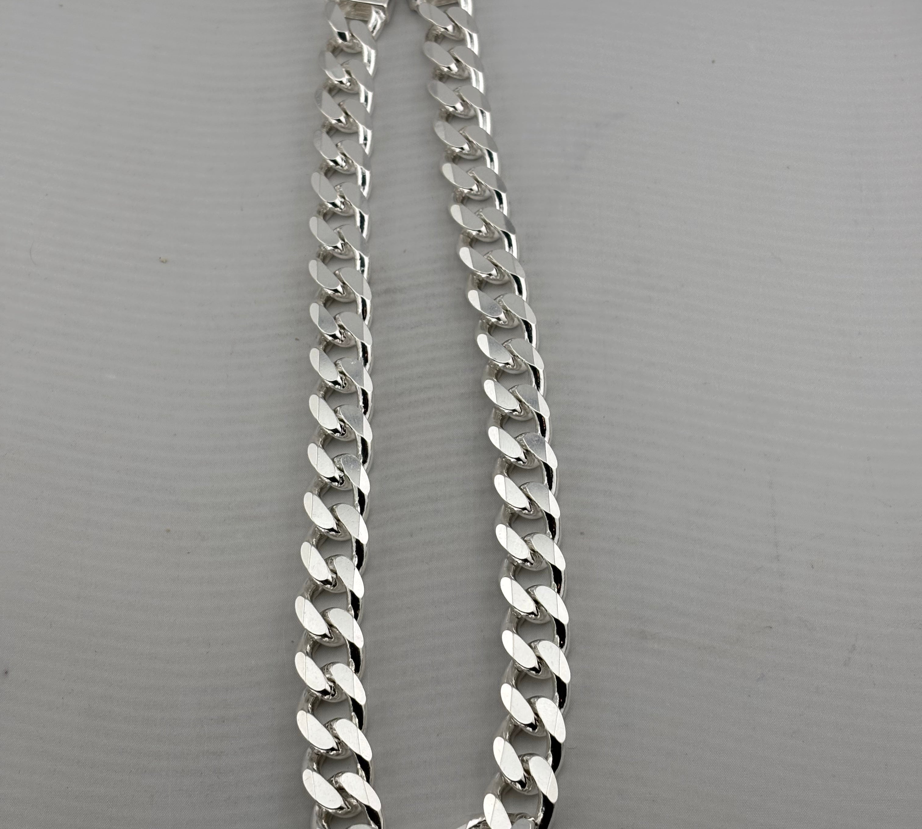 Heavy Curb Link Silver Chain in 925 Sterling Silver | Thick Chain Necklace | 16mm
