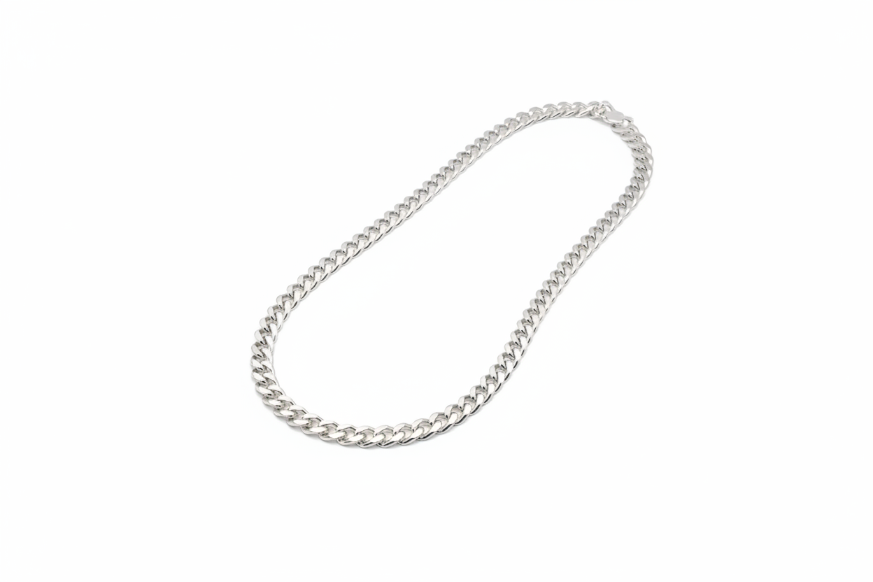 Heavy Curb Link Silver Chain in 925 Sterling Silver | Thick Chain Necklace | 12mm