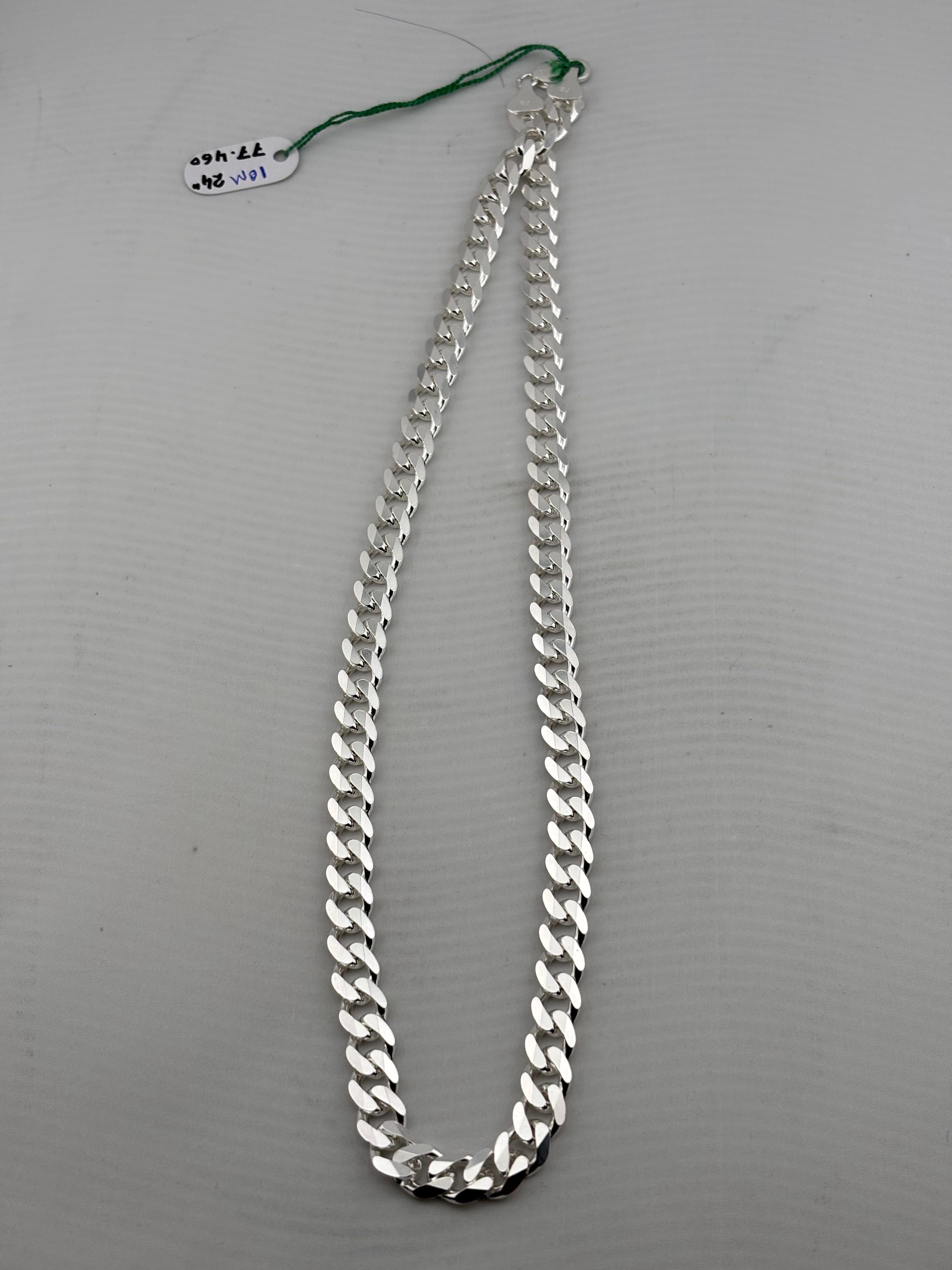 Heavy Curb Link Silver Chain in 925 Sterling Silver | Thick Chain Necklace