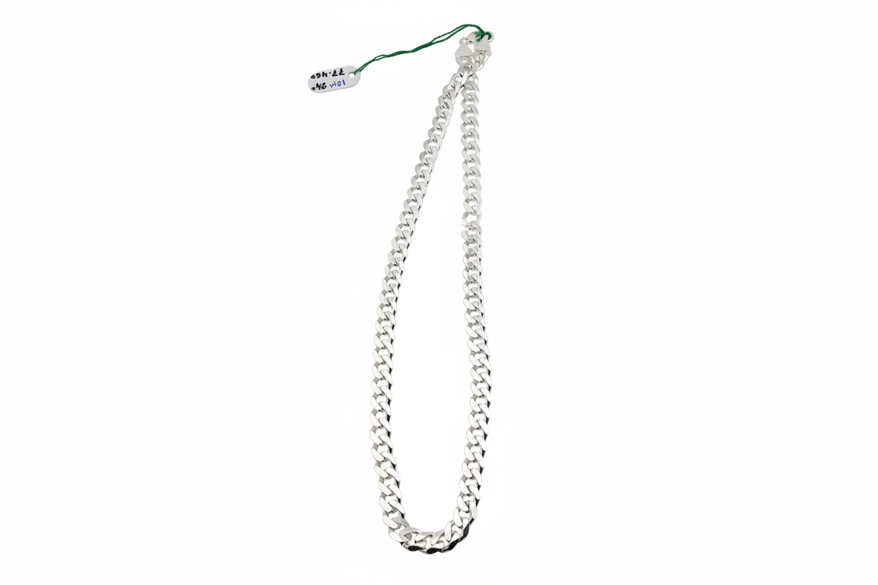 Heavy Curb Link Silver Chain in 925 Sterling Silver | Thick Chain Necklace