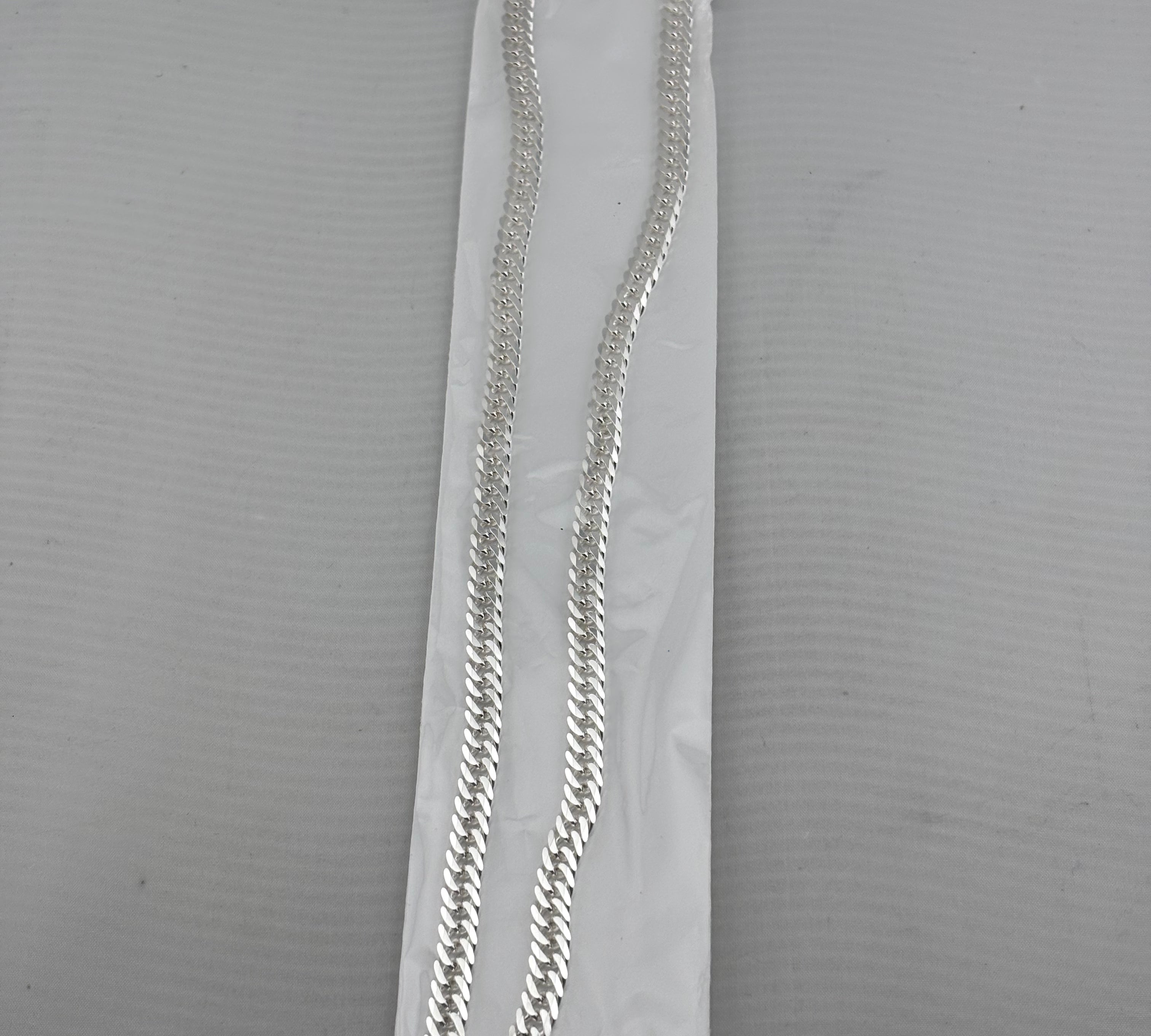 Japanese Curb Silver Chain in 925 Sterling Silver | Sleek Flat Link Chain Necklace