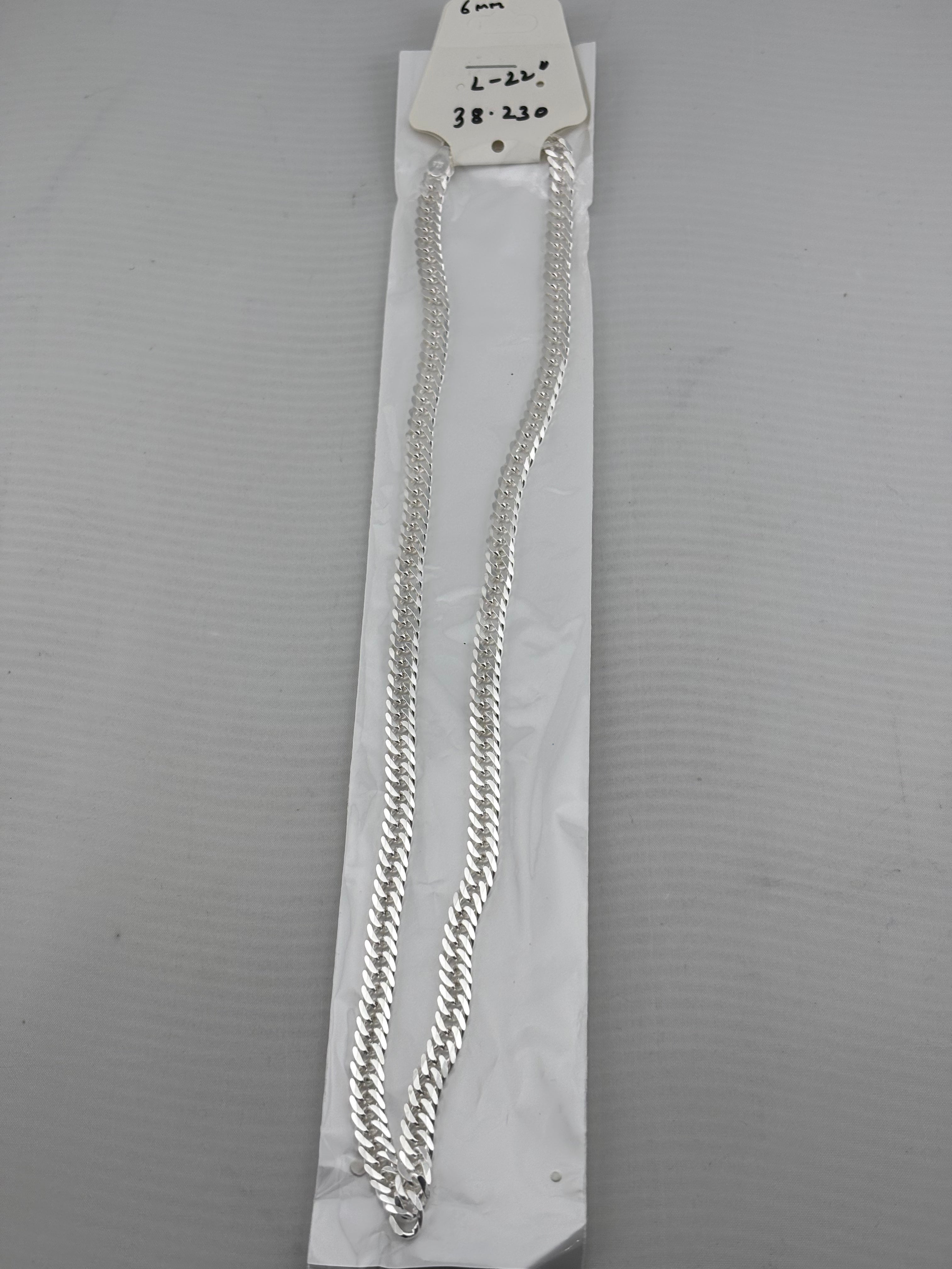 Japanese Curb Silver Chain in 925 Sterling Silver | Sleek Flat Link Chain Necklace