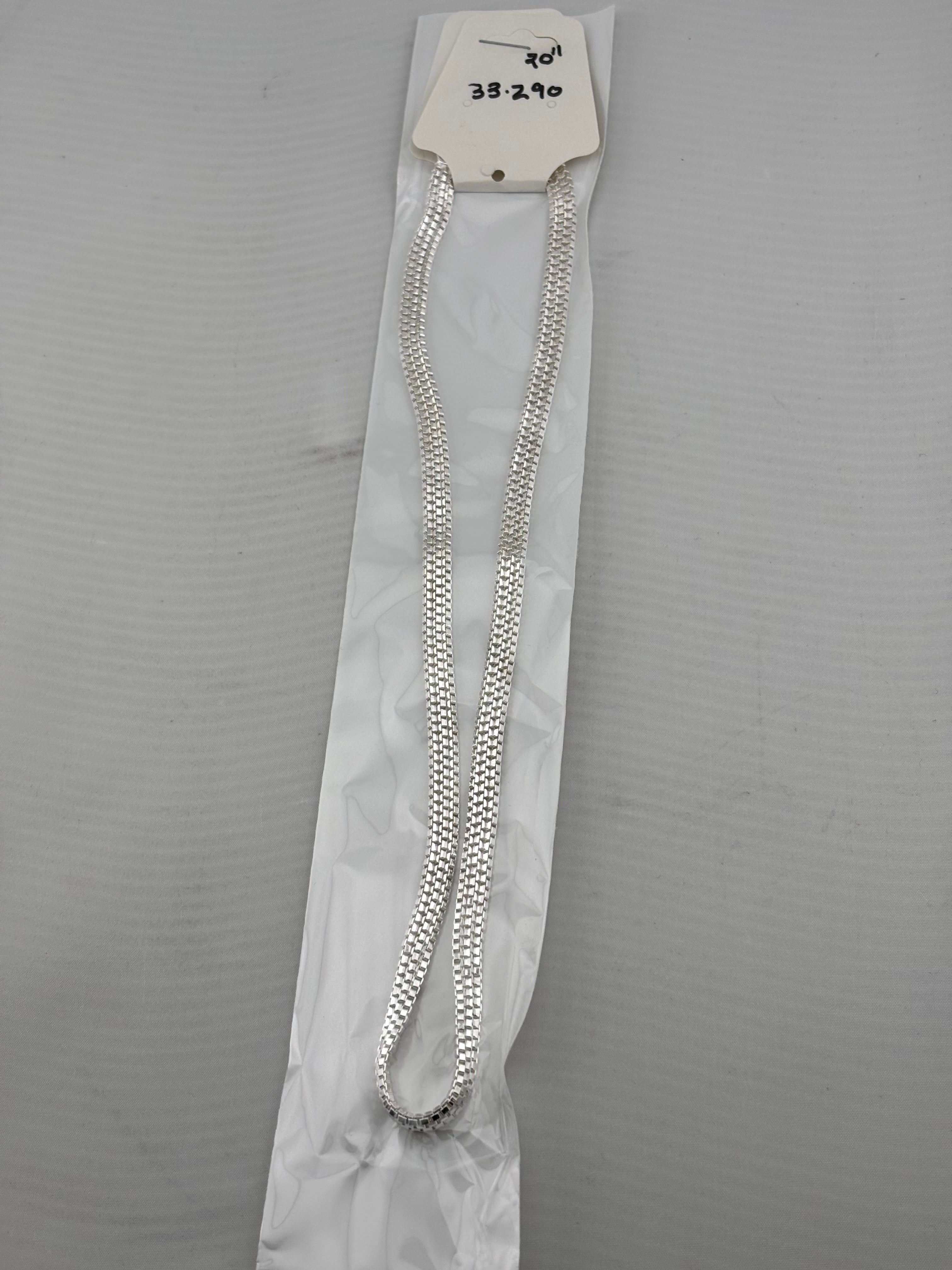 Box Link Silver Chain in 925 Sterling Silver