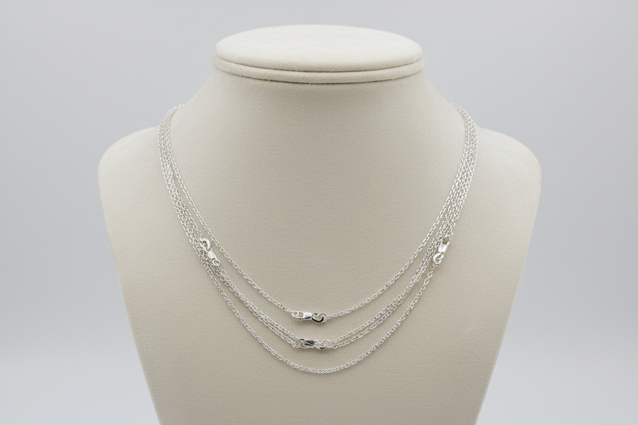 Fine Cable Silver Chain in 925 Sterling Silver