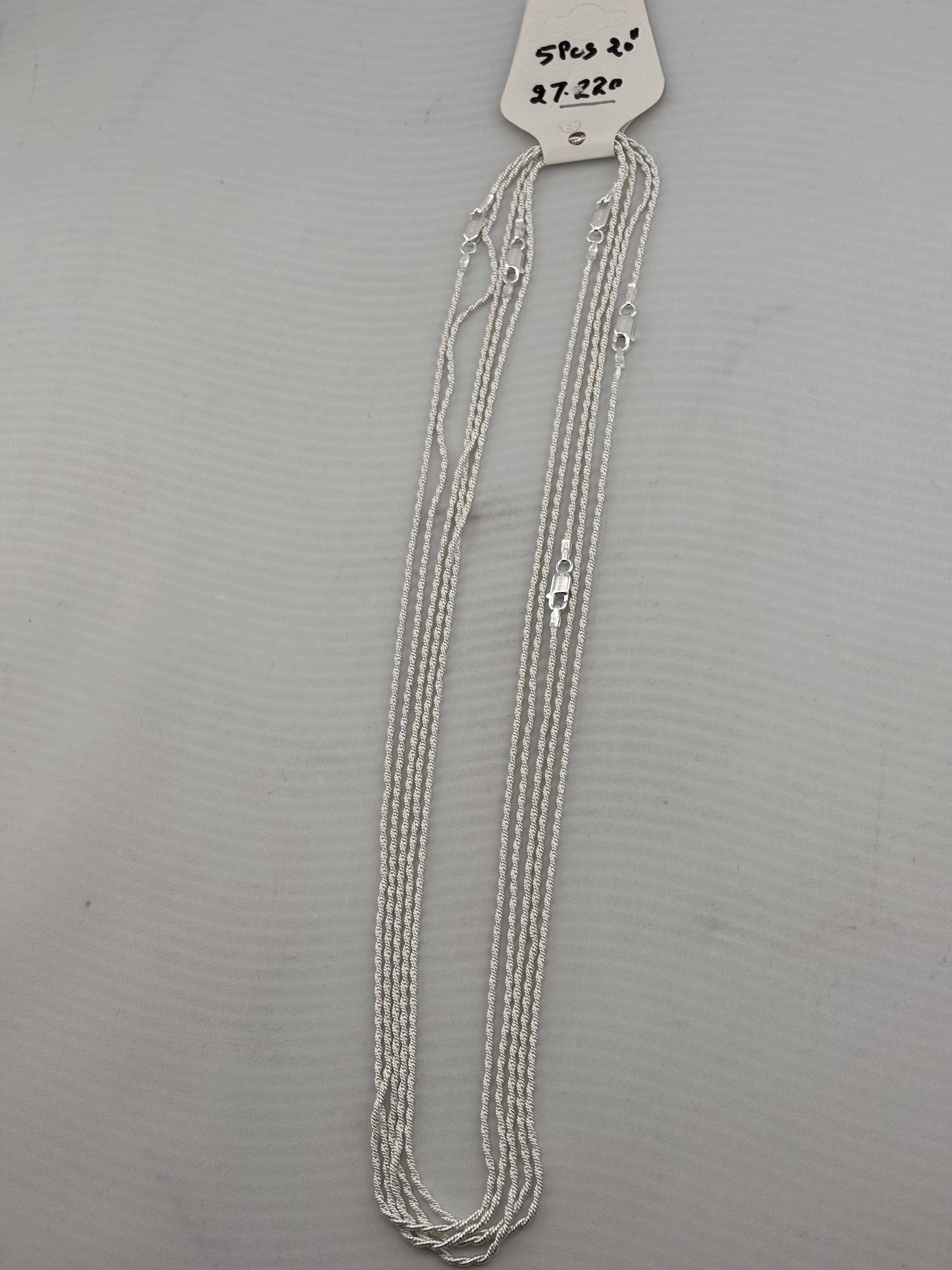 Fine Rope Twist Silver Chain 925