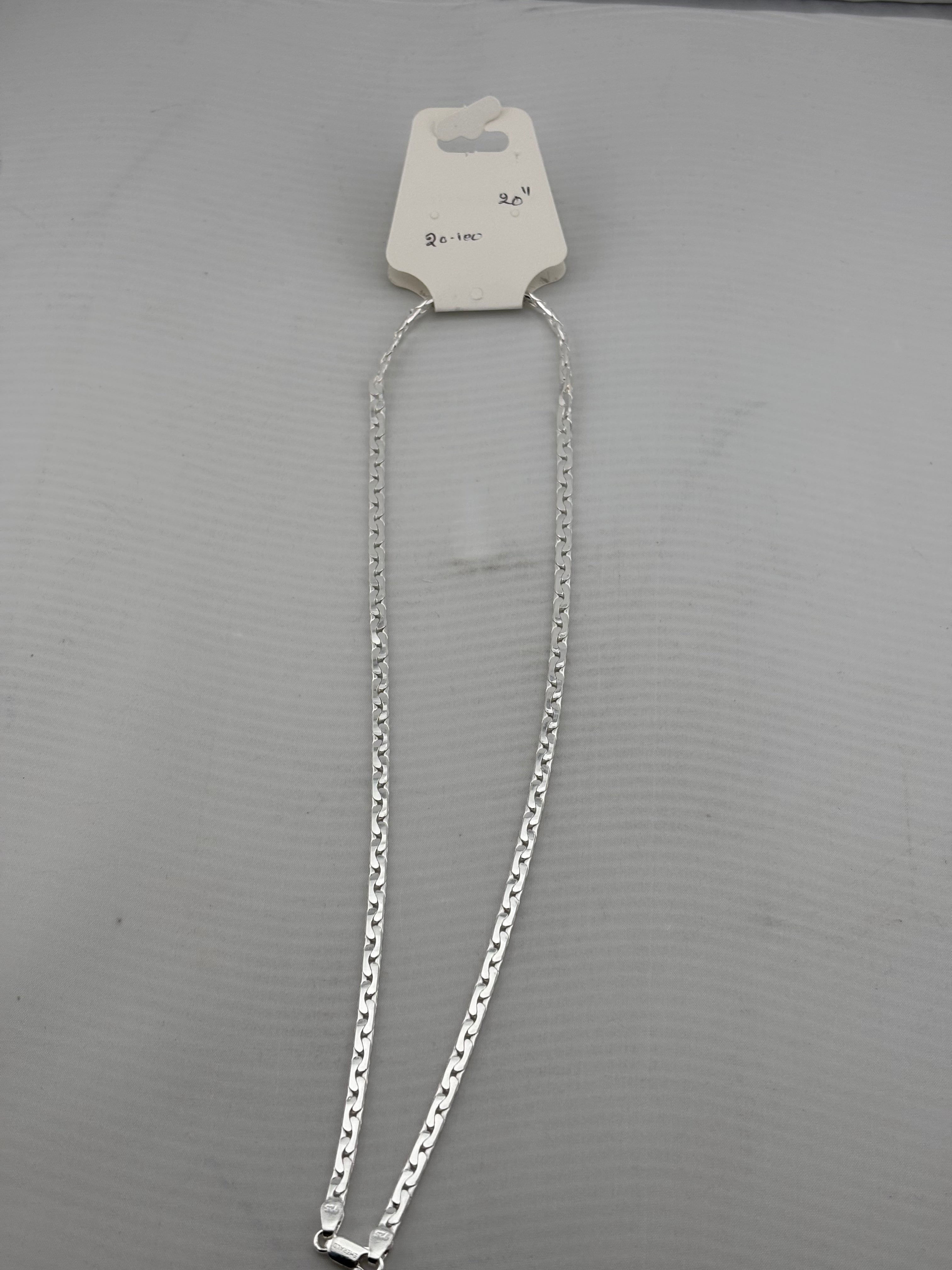 Diamond Cut Curb Silver Chain 925
