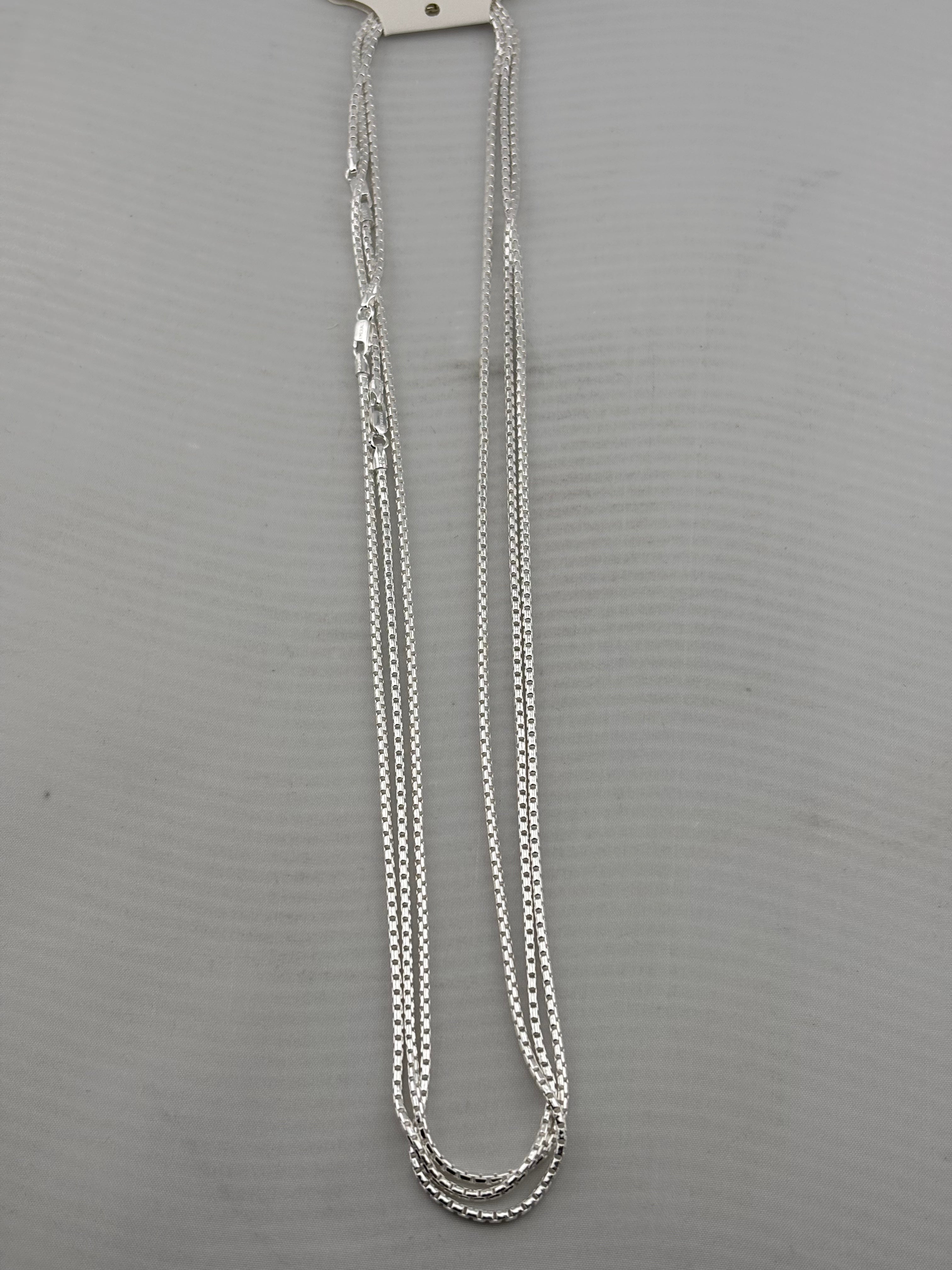 Textured Box Link Silver Chain 925