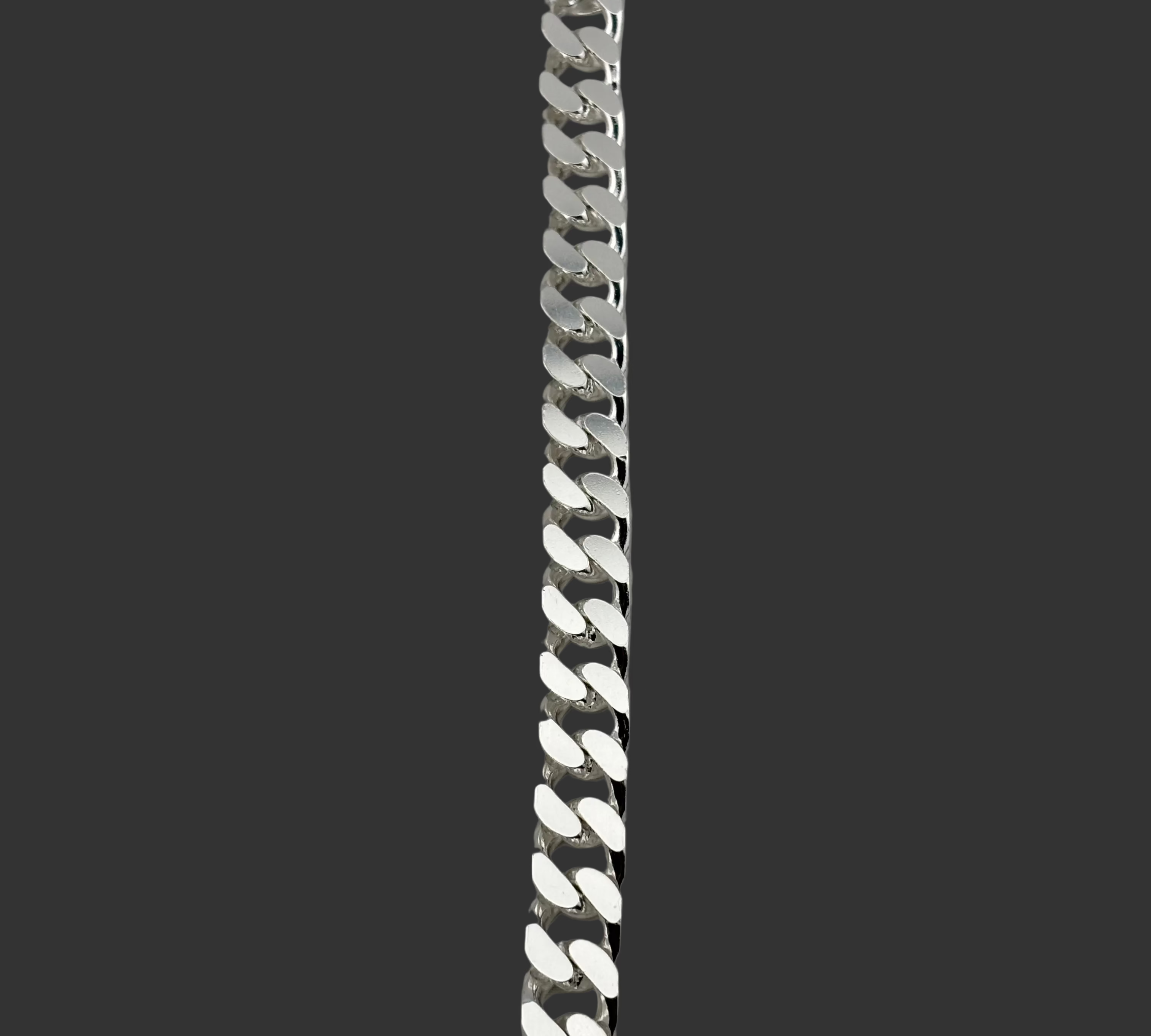Silver Curb Link Bracelet 925 – Flat Chain | 12mm