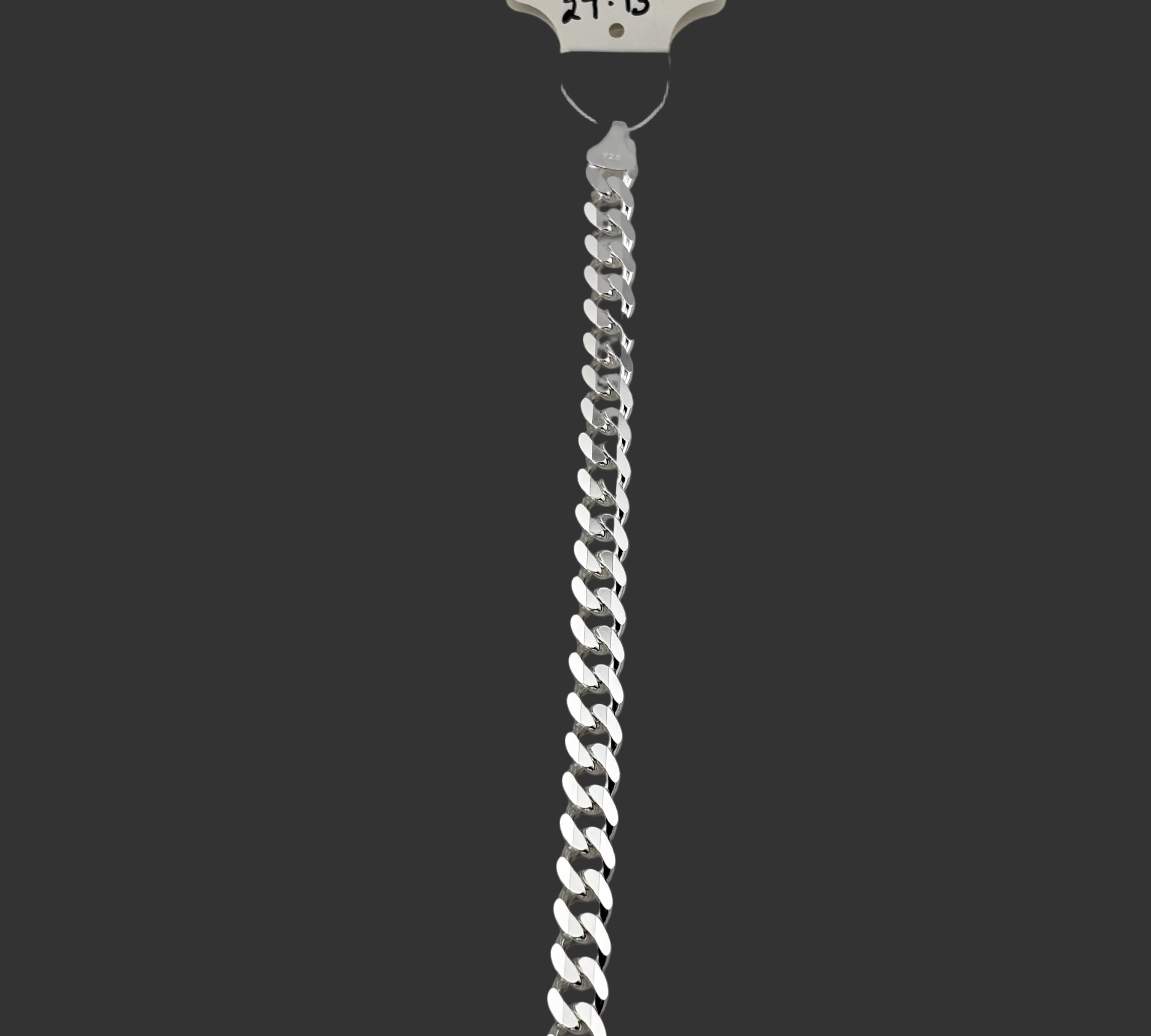 Silver Curb Link Bracelet 925 – Flat Chain