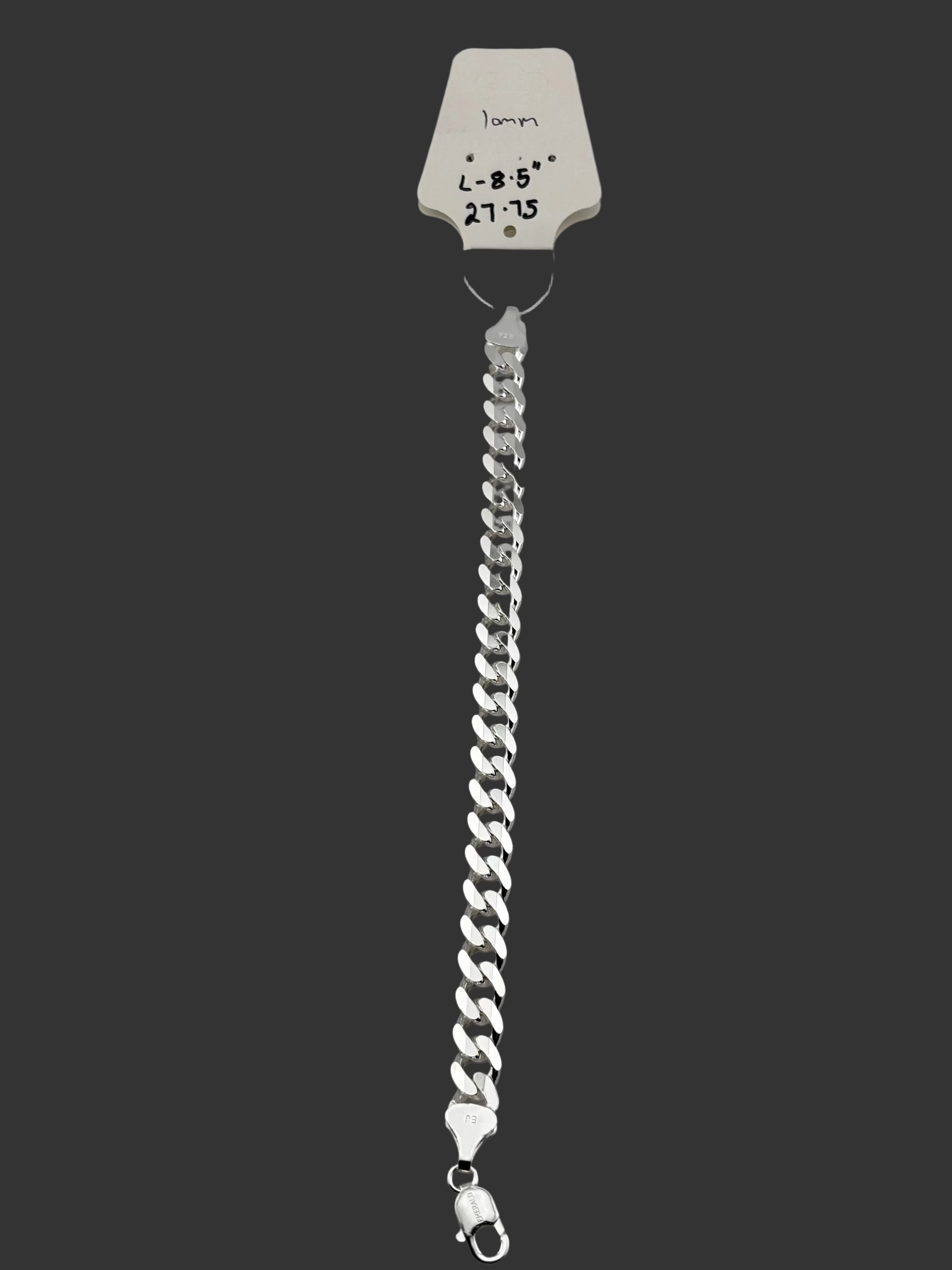 Silver Curb Link Bracelet 925 – Flat Chain