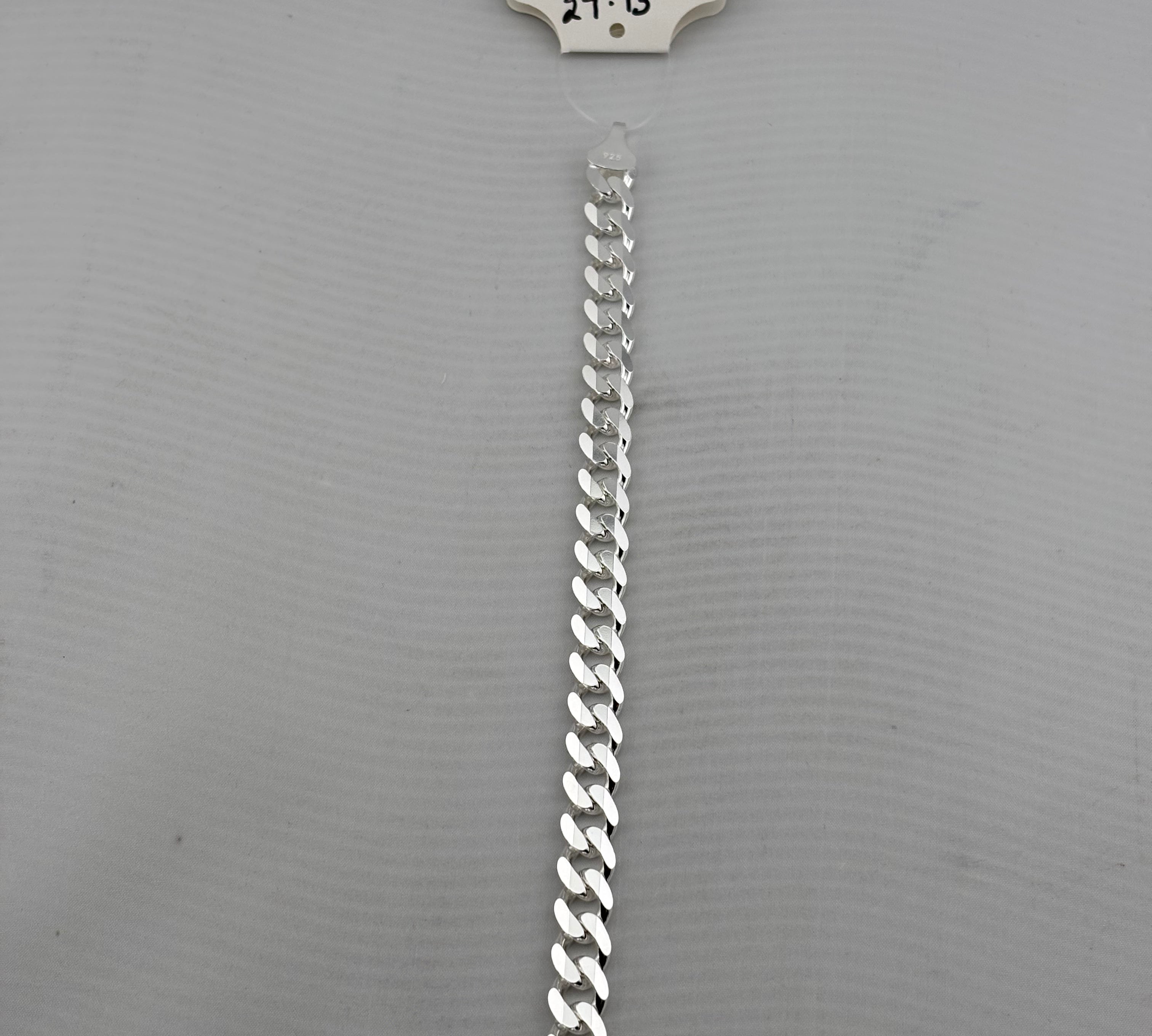 Silver Curb Link Bracelet 925 – Flat Chain