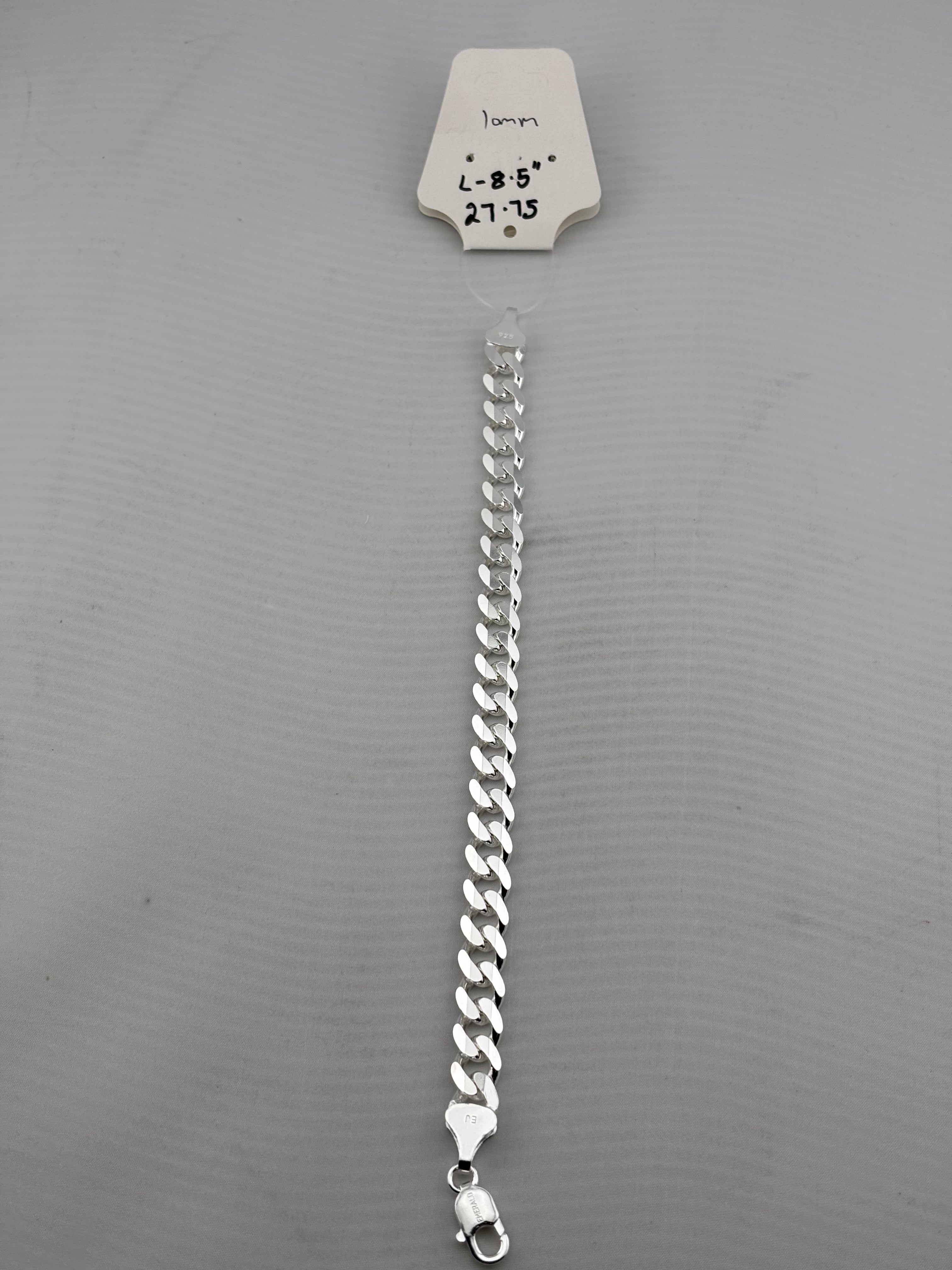 Silver Curb Link Bracelet 925 – Flat Chain