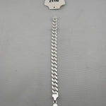 Silver Diamond Cut Curb Link Bracelet 925 – Faceted Flat Chain