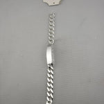 Silver Curb Link ID Bracelet 925 – Engravable Name Plate