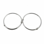 Kids Plain Silver Kada – 925 Sterling Silver Baby Kada Bracelet with Bead Ends (Pair)