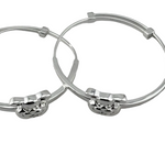 Kids Cartoon Face Silver Kada – 925 Sterling Silver Baby Kada Bracelet (Pair)