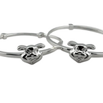 Kids Cartoon Face Silver Kada – 925 Sterling Silver Baby Kada Bracelet (Pair)
