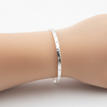 Kids Textured Silver Kada – 925 Sterling Silver Baby Kada Bracelet with Engraved Design (Pair)