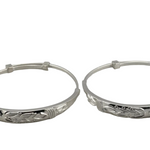 Kids Floral Engraved Silver Kada – 925 Sterling Silver Baby Kada Bracelet