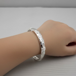 Kids Floral Engraved Silver Kada – 925 Sterling Silver Baby Kada Bracelet