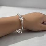 Kids Geometric Silver Kada – 925 Sterling Silver Baby Kada Bracelet with Zig