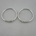 Kids Ball End Silver Kada – 925 Sterling Silver Baby Kada Bracelet with Designer Caps (Pair)