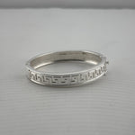 Kids Greek Key Silver Kada – 925 Sterling Silver Baby Bangle Bracelet with Meander Design