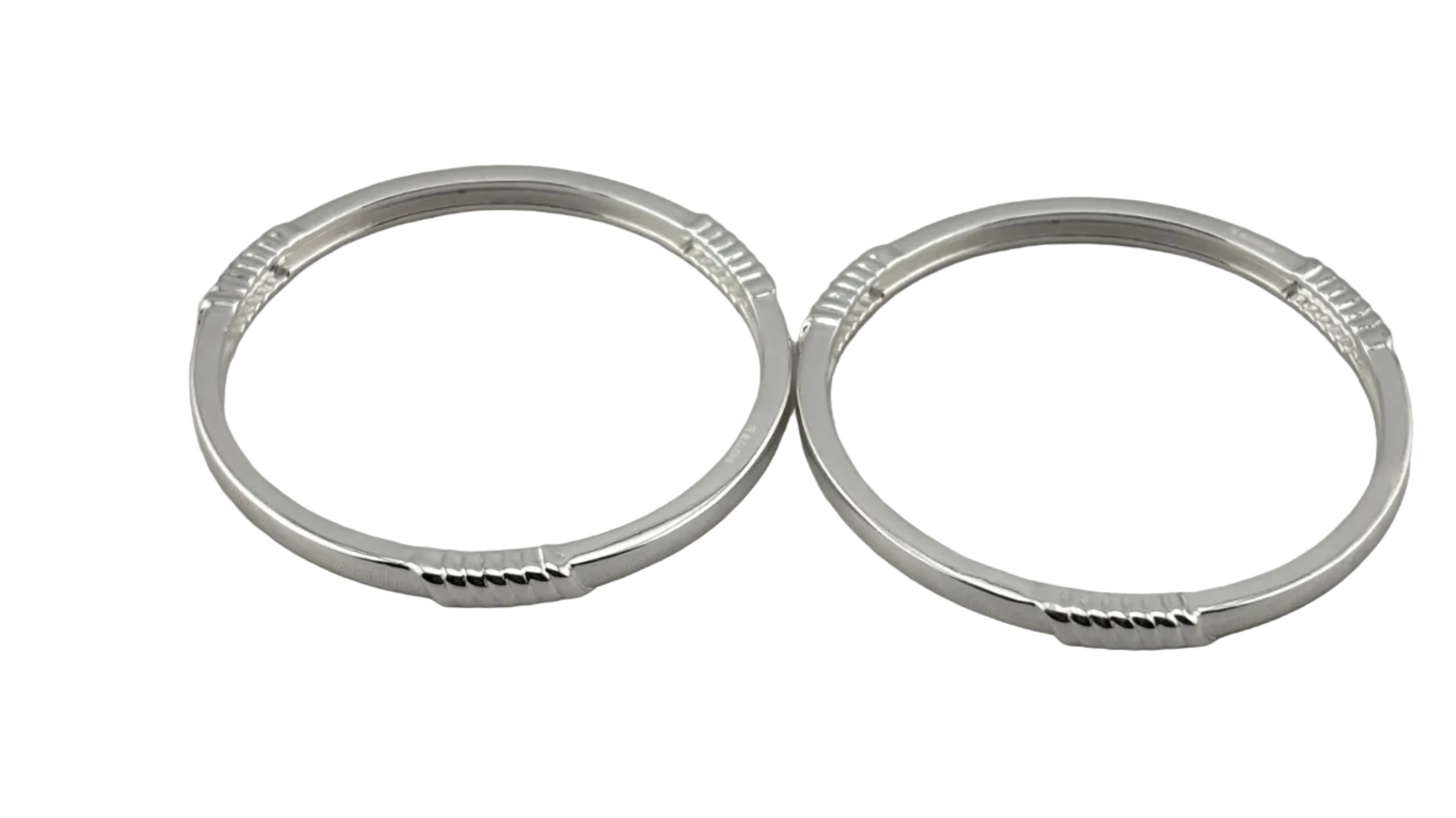 Kids Twist Silver Kada – 925 Sterling Silver Baby Kada Bracelet with Rope Detail (Pair)