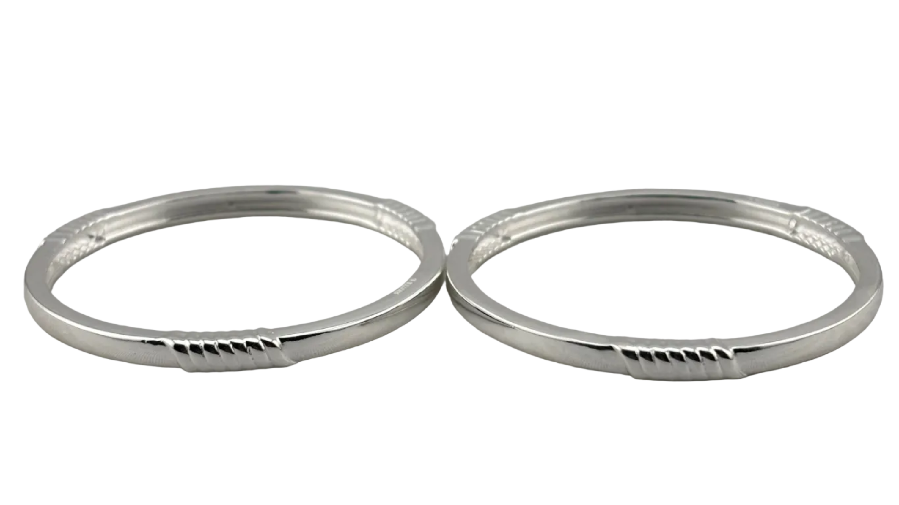 Kids Twist Silver Kada – 925 Sterling Silver Baby Kada Bracelet with Rope Detail (Pair)