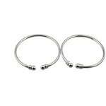 Kids Silver Kada – 925 Sterling Silver Baby Kada Bracelet with Ball Ends (Pair)