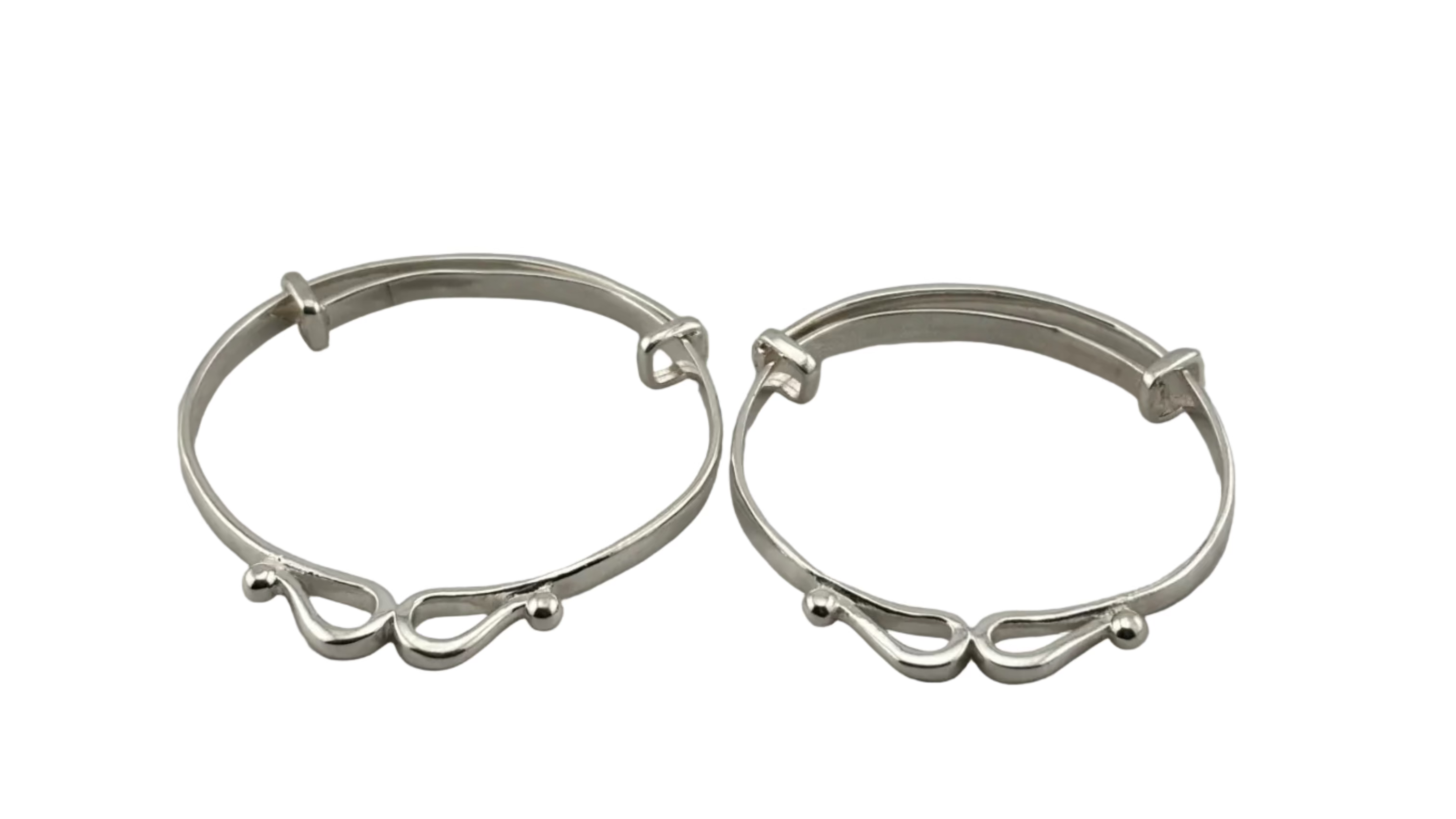 Kids Designer Wave Silver Kada – 925 Sterling Silver Baby Kada Bracelet