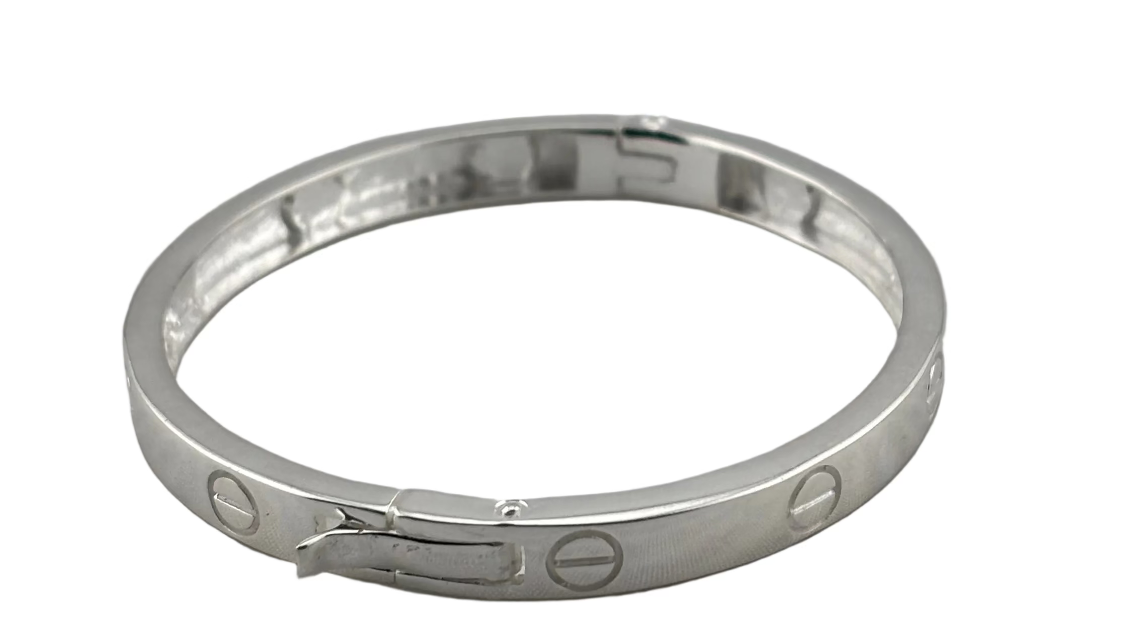 Kids Screw Design Silver Kada – 925 Sterling Silver Baby Kada Bracelet Minimal Style (Single)