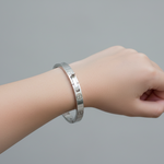 Kids Screw Design Silver Kada – 925 Sterling Silver Baby Kada Bracelet Minimal Style (Single)