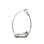 Kids Name Plate Silver Bracelet – 925 Sterling Silver Baby ID Bracelet Adjustable Chain Design