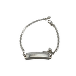 Kids Name Plate Silver Bracelet – 925 Sterling Silver Baby ID Bracelet Adjustable Chain Design