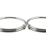 Kids Plain Silver Kada – 925 Sterling Silver Simple Open Bracelet Minimal Daily Wear (Pair)