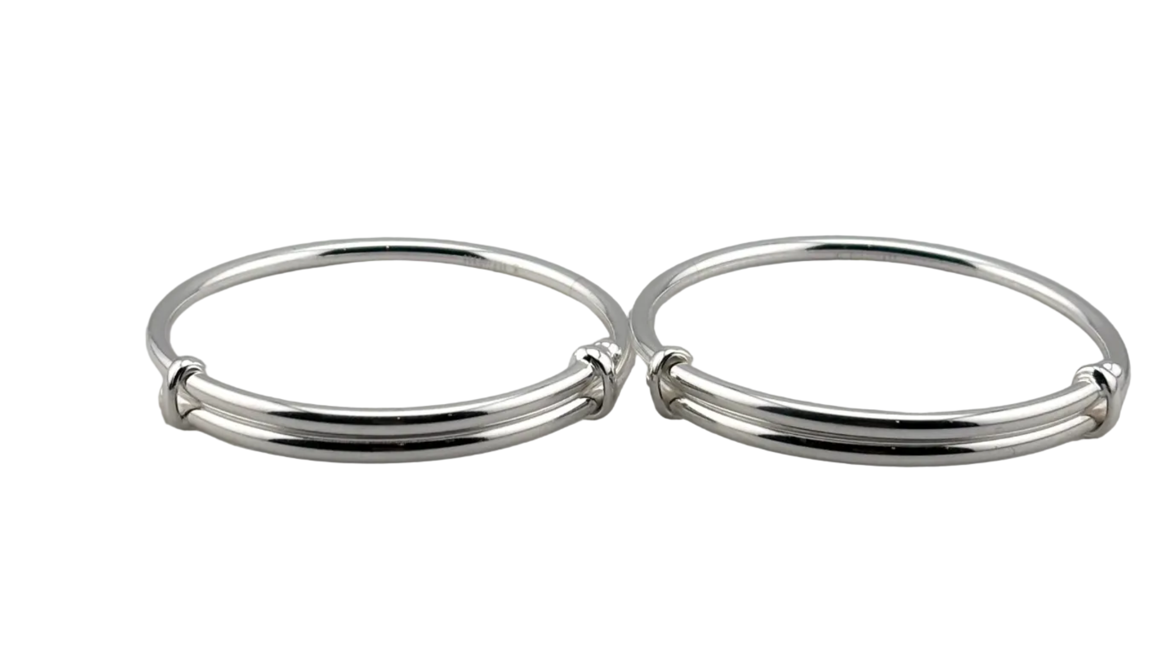 Kids Plain Silver Kada – 925 Sterling Silver Simple Open Bracelet Minimal Daily Wear (Pair)