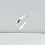 Silver Pattern Kada – 925 Sterling Silver Bracelet Geometric Textured Design Adjustable Bangle
