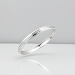 Striped Silver Kada – 925 Sterling Silver Bracelet Textured Band with Center Highlight Design