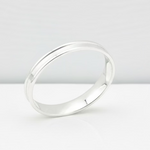Plain Silver Kada – 925 Sterling Silver Bracelet Polished Minimal Band with Center Groove