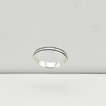 Dual Line Silver Kada – 925 Sterling Silver Bracelet Polished Band with Center Highlight Design