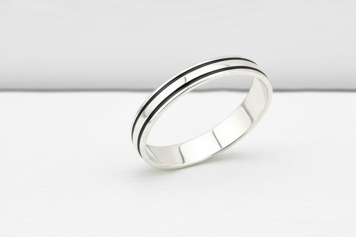 Double Band Silver Kada – 925 Sterling Silver Bracelet Polished Dual Layer Design