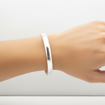 Plain Silver Kada – 925 Sterling Silver Bracelet Smooth Polished Minimal Bangle