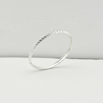 Chevron Pattern Silver Kada – 925 Sterling Silver Bracelet Engraved Arrow Design Bangle