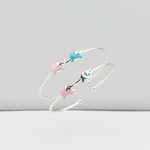 Kids Elephant Charm Silver Kada Pair
