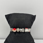 Christmas Charm Silver Bracelet – 925 Sterling Silver Kada with Santa, Train & Holiday Beads